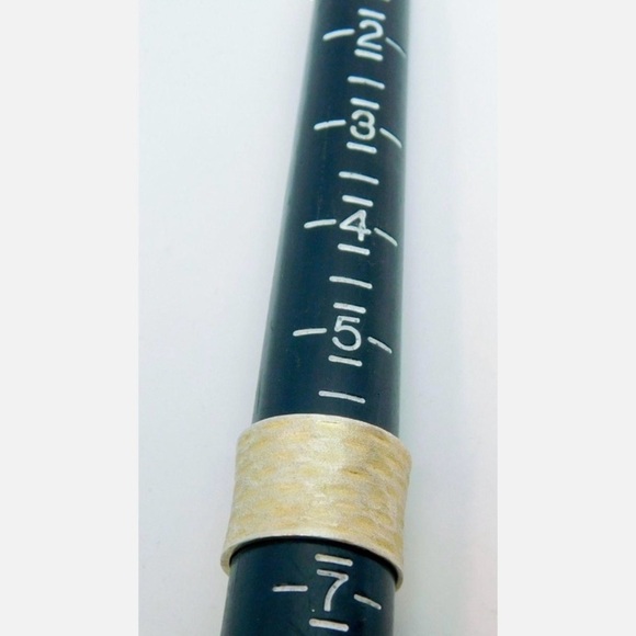 Hammered Wide Band Silver Ring 925 Gold Tone Vint - Picture 2 of 10